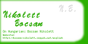 nikolett bocsan business card